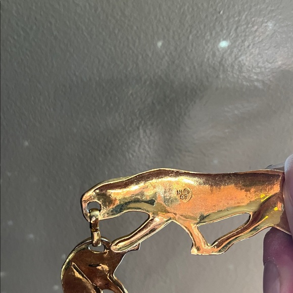 VTG 1997 NI Gold Tone Metal Jaguar Jungle Cat Chain Link Fashion Belt Womens - Picture 9 of 9